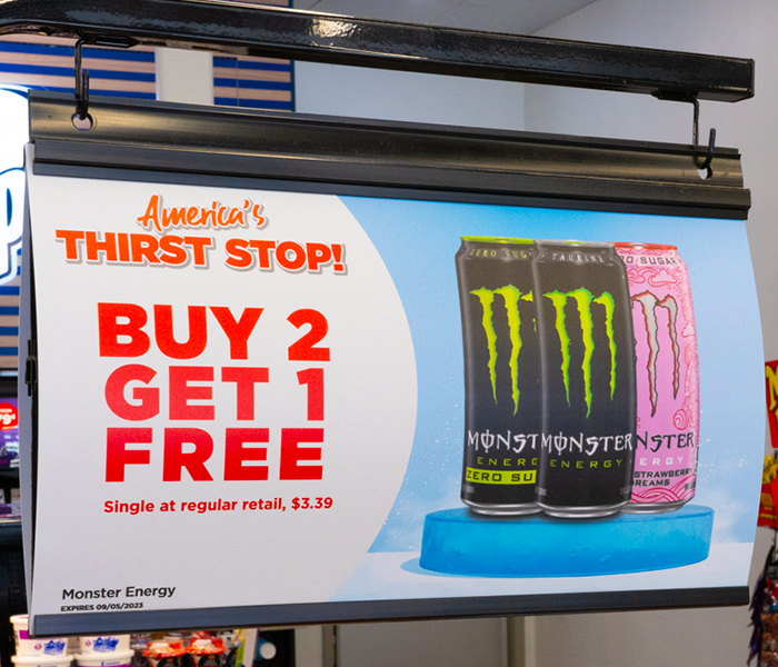 Circle K Thirst sign in store