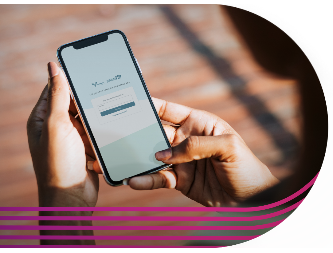 phone in hand with PP display